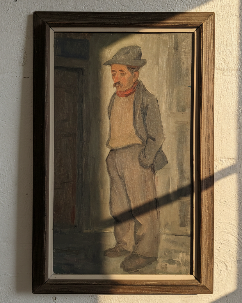 Charming Man Portrait Framed Original Painting