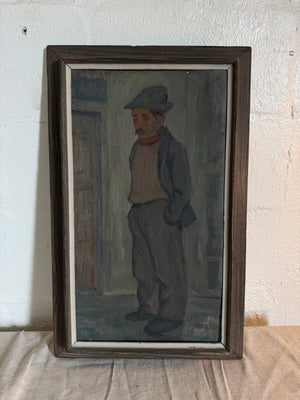 Charming Man Portrait Framed Original Painting