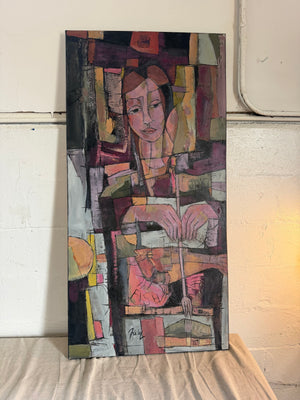 Abstract Cubist Female Portrait Original Painting