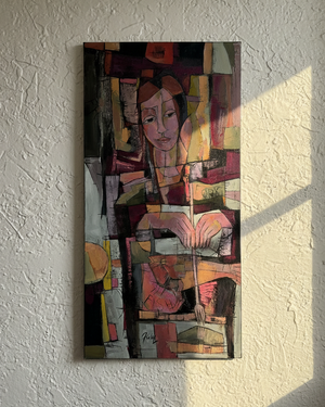 Abstract Cubist Female Portrait Original Painting