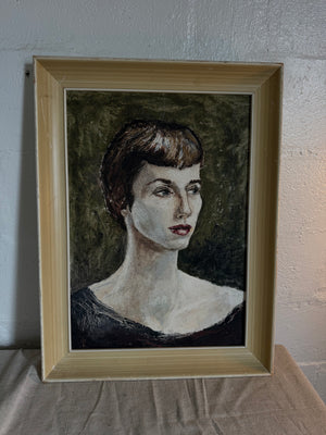 Woman Portrait Framed Original Painting