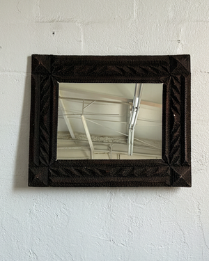 Antique Handmade Tramp Art Frame Mirror