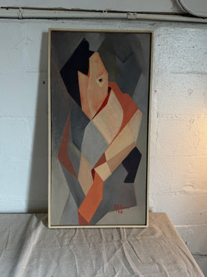 Cubist Abstract Framed Original Painting