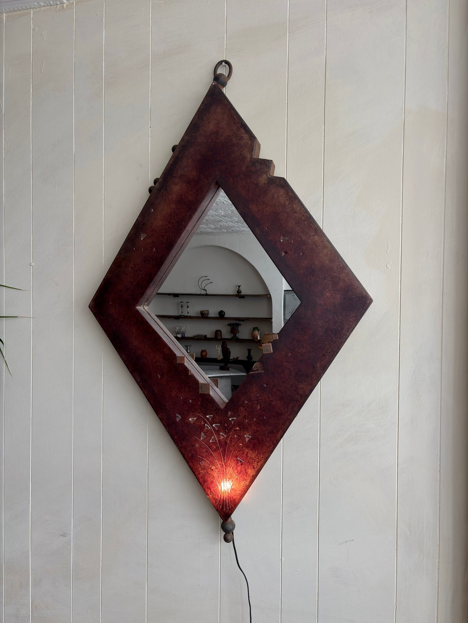 Sculptural Iron Frame Mirror
