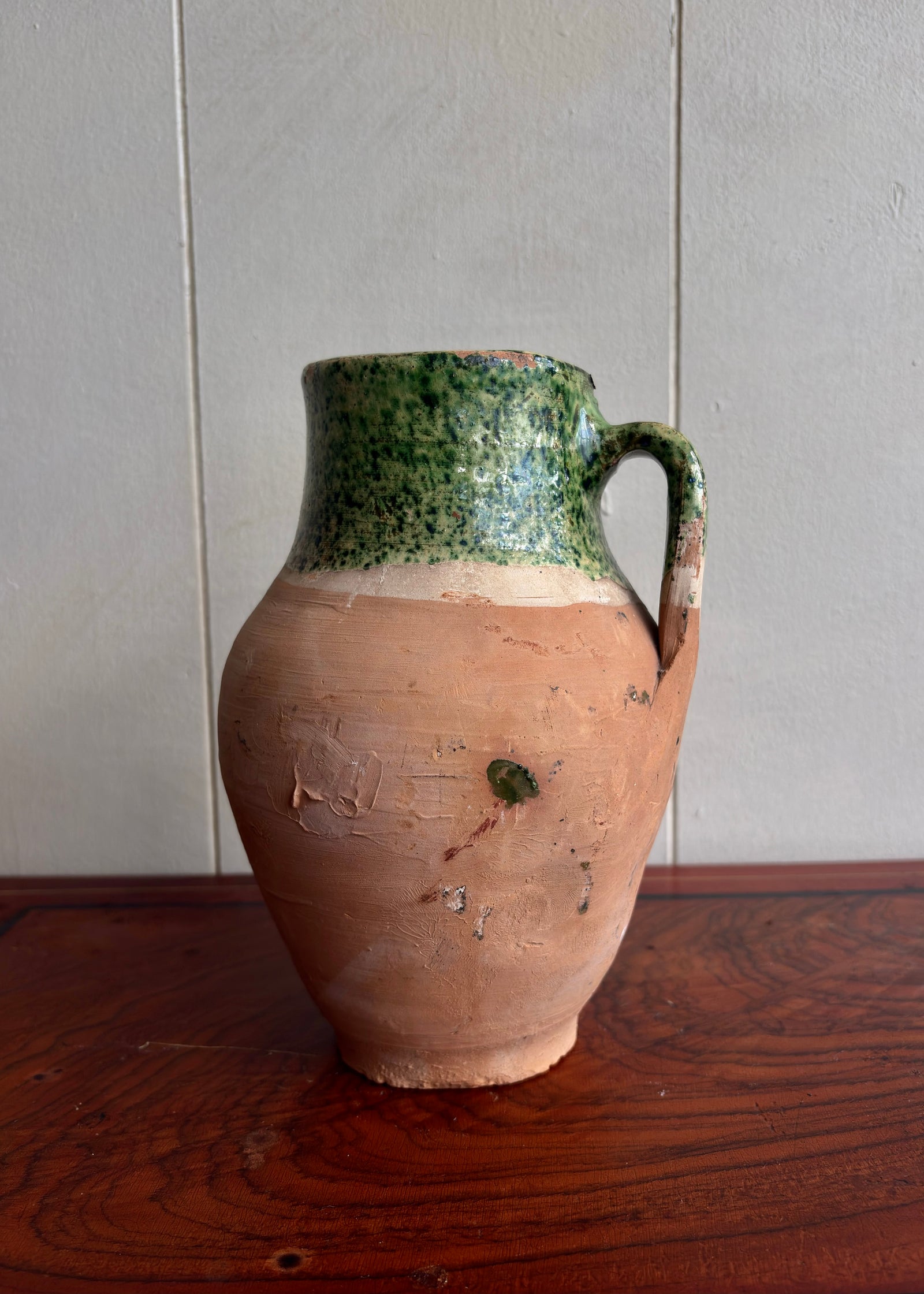 Handmade Half Glazed Pottery Vessel