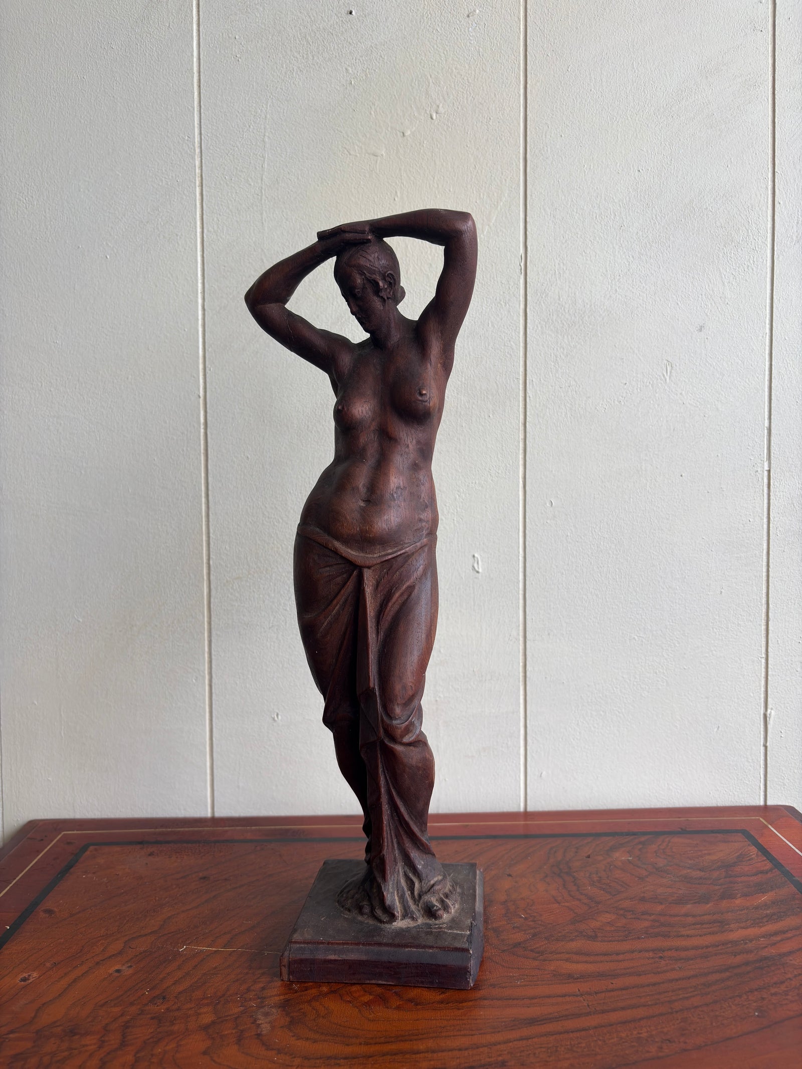 Vintage Carved Wooden Woman Statue