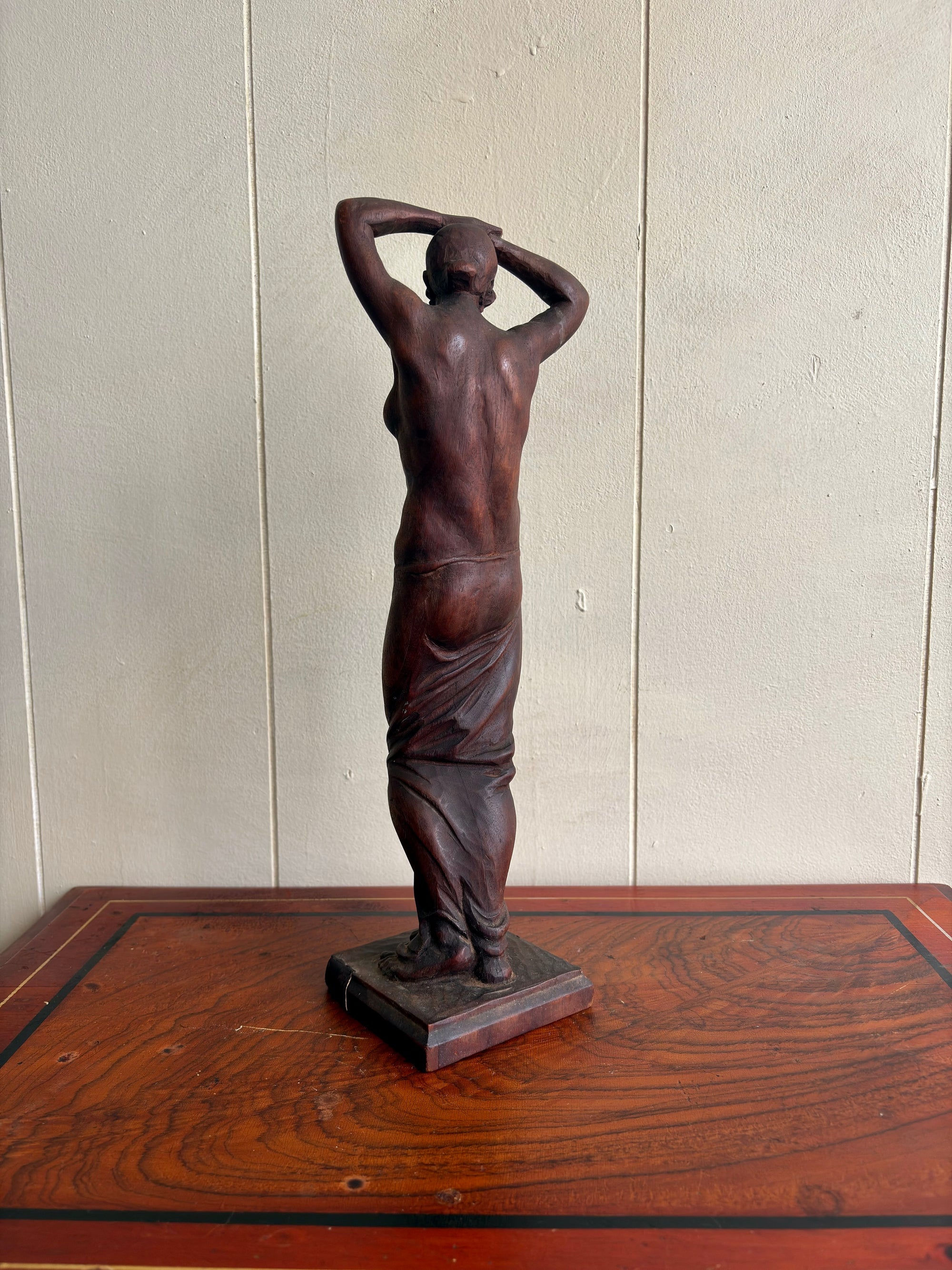 Vintage Carved Wooden Woman Statue