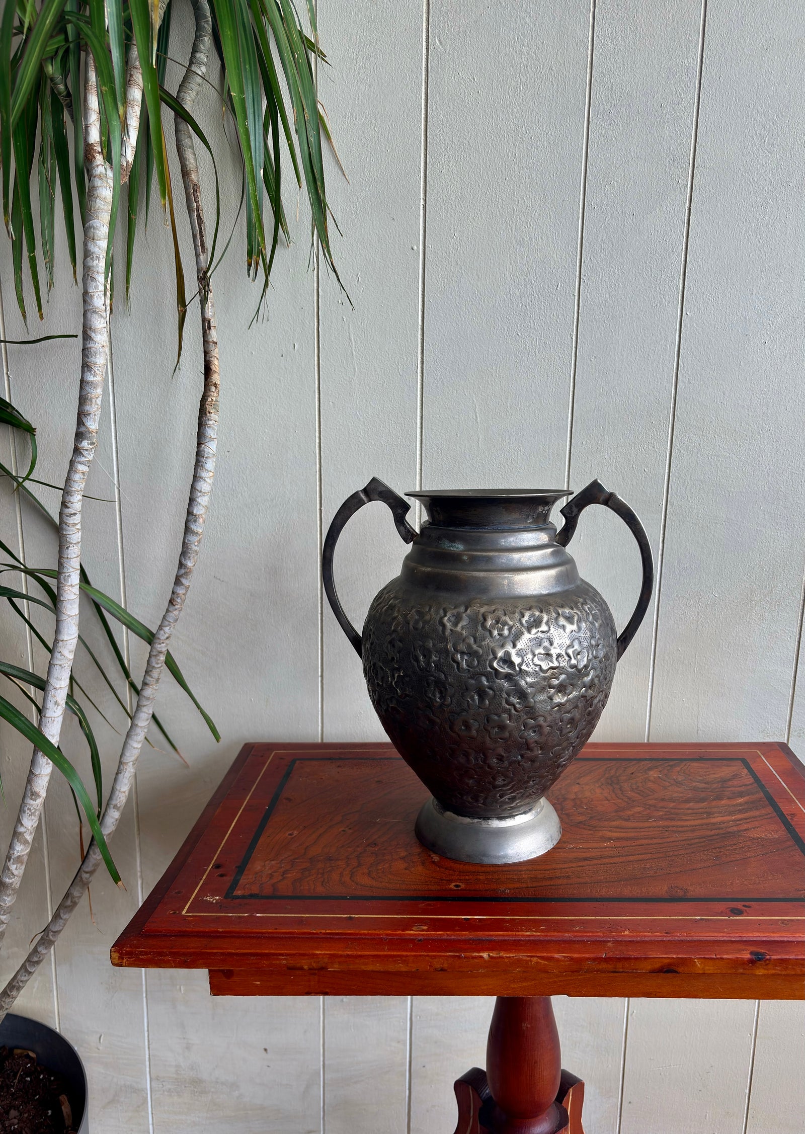 Vintage Silver Plated Vase: Daisy Flowers