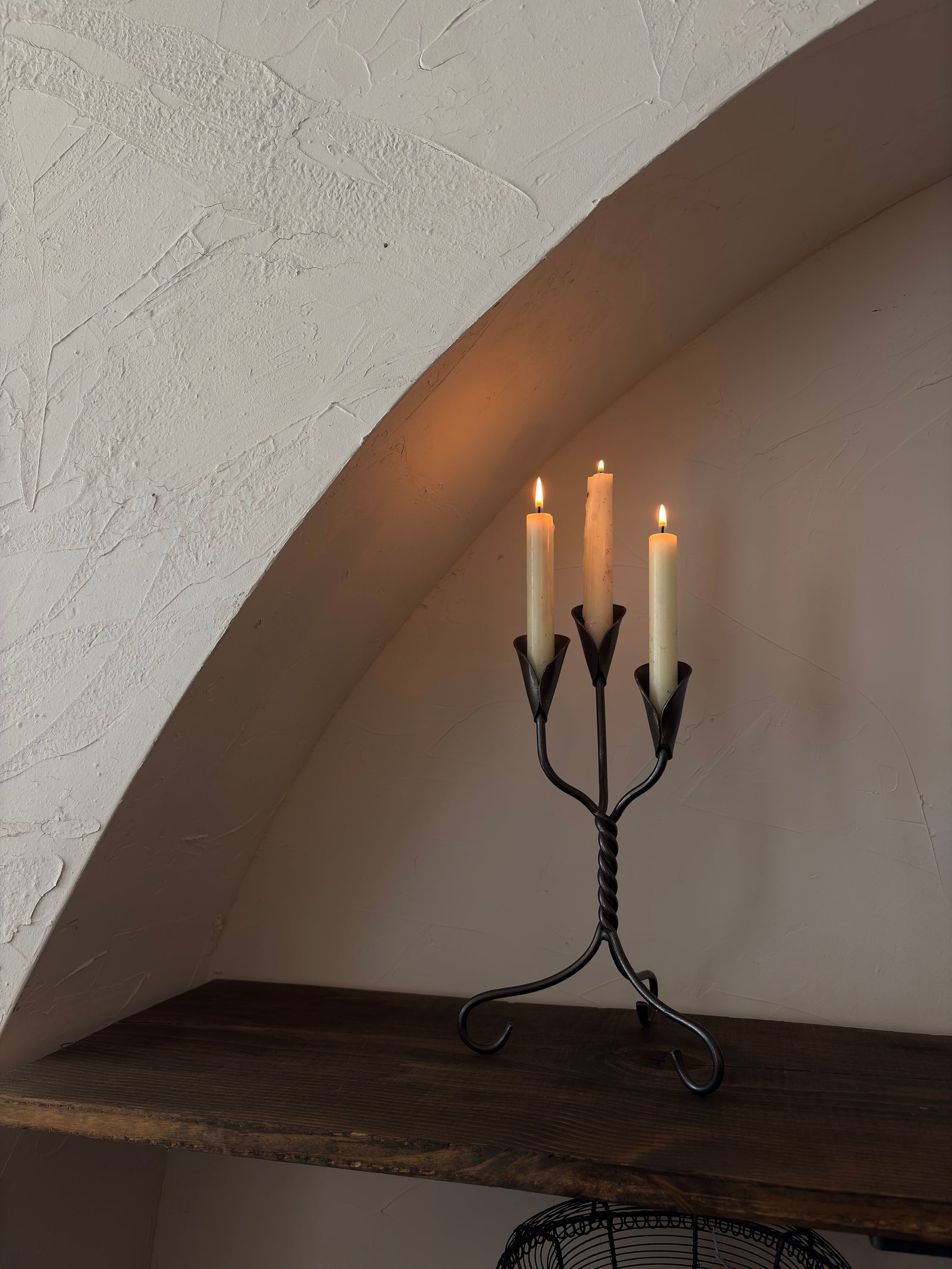 Metal Brutalist Tulip Candelabra