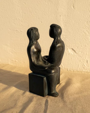 Artist Made Seated Figures Sculpture