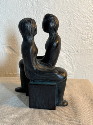 Artist Made Seated Figures Sculpture