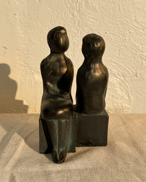 Artist Made Seated Figures Sculpture