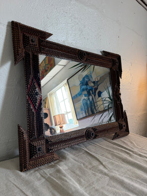 Antique Tramp Art Mirror