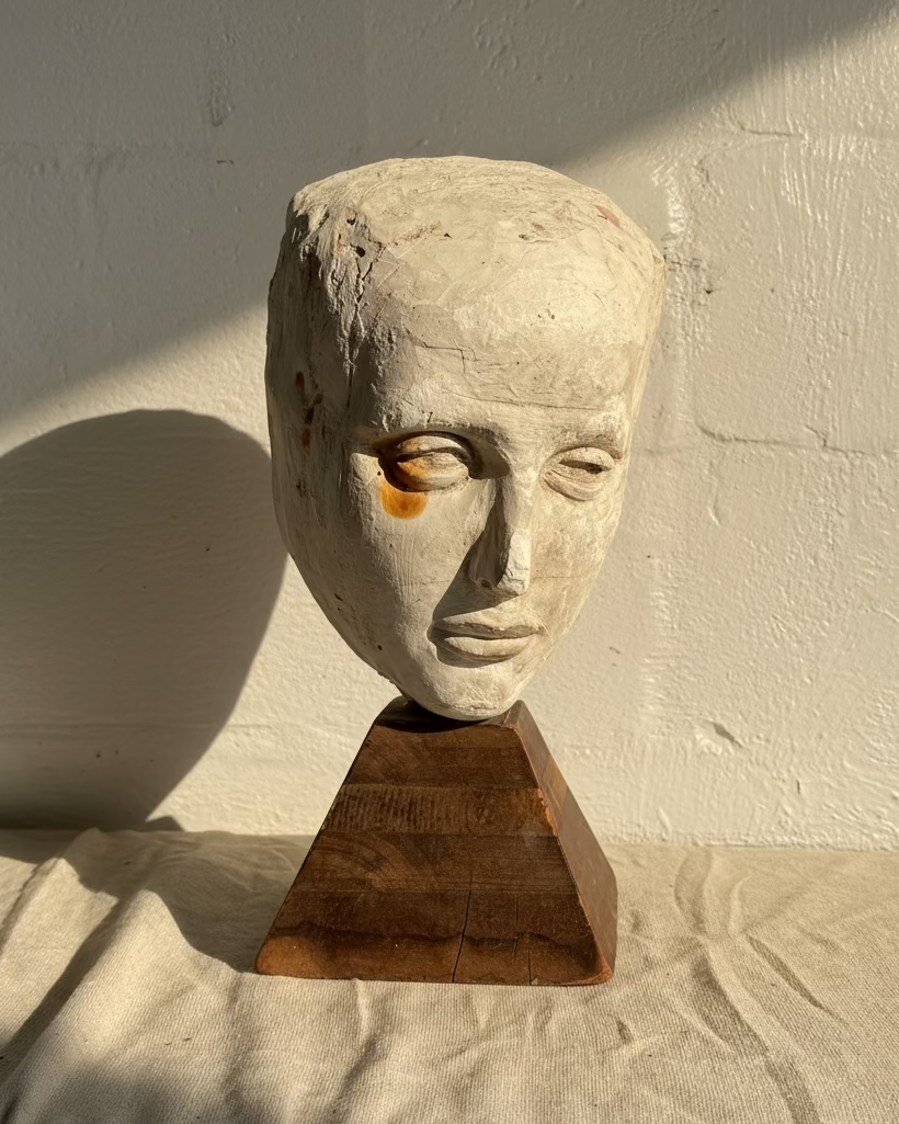 Plaster Head Study Bust Sculpture
