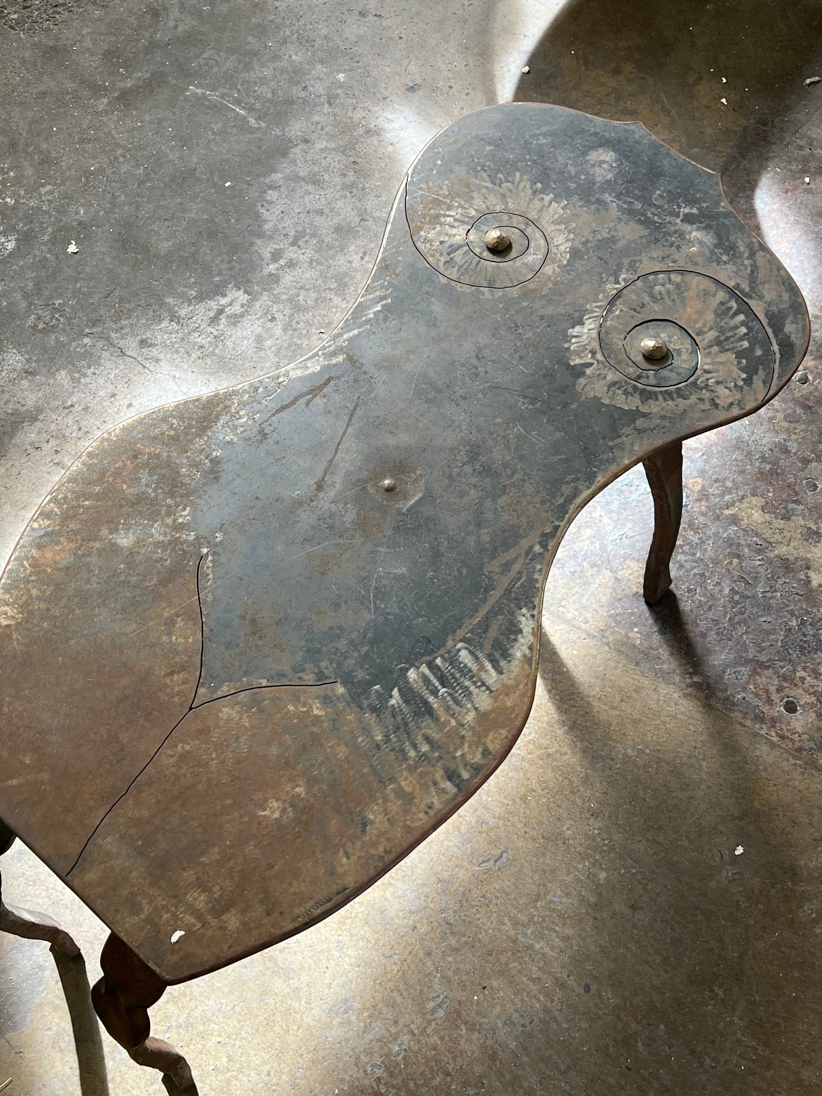 Iron Female Figure Coffee Table
