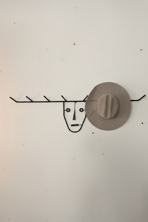 Hand Forged Iron Face Coat Rack
